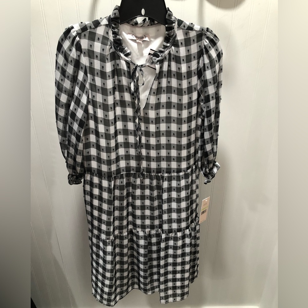 NWT Nanette Lepore Black and White Check Dress